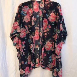Women’s sheer floral kimono